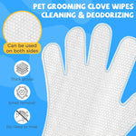 Qpets Pet Grooming Mitts 6 Counts for Dogs and Cats with Waterless Cleaning | Gentle Fur and Dirt Removal