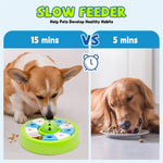 Qpets Slow Feeder Dog Bowl with 10 Grids and 360° Rotatable Lid | Rattling Ball Toy for All Breeds