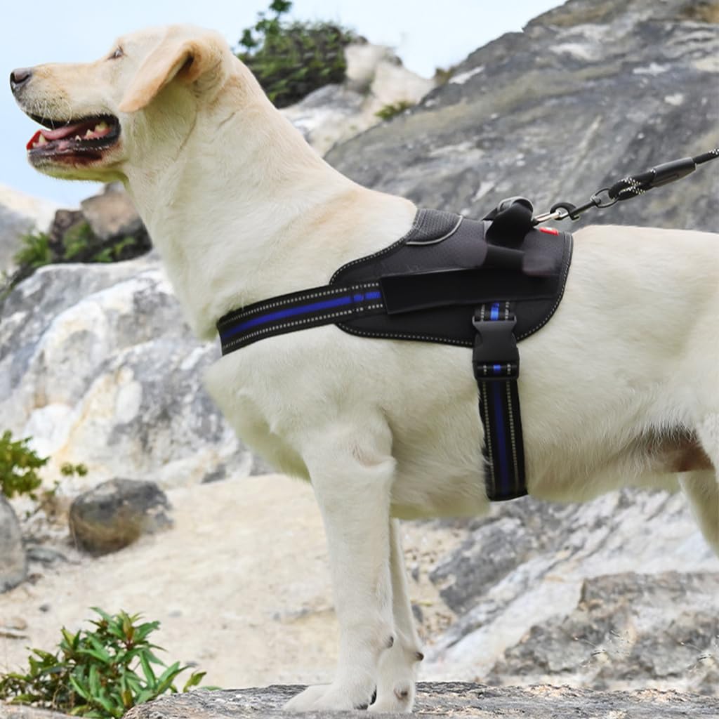 Dog Vest Dog Harness for Large Dog with 1.5m Dog Leash Dog Harness with Pulls Handle for Guide Dog, Large Dog, Adjustable Dog Vest Harness with Quick Release Buckle (Suitable 18-33kg)