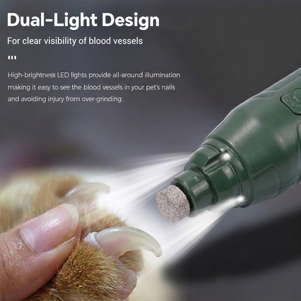 Qpets Electric Pet Nail Grinder for Dogs and Cats with LED Light and Adjustable Speed
