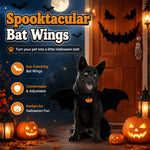 Qpets Bat Wing Costume for Cats and Small Dogs, Size L, 5mm Felt, Bell and Adjustable Straps