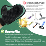 Qpets® Pet Hair Grooming Glove for Cat Dog Hair Brush Glove Breathable Mesh Pet Hair Grooming Glove Rubber Rounded Tip Bristles Deshadding Hair Removal Glove Deshadding Hair Removal Glove