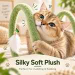 Qpets Bendable Wavy Cat Play Frame with Plush Cover, Hanging Ball and Bell for Indoor Play
