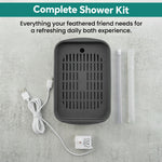 Qpets Automatic Bird Bath Box with USB Fountain, Quiet Circulating Water for Small Birds