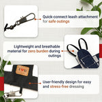 Qpets Bird Flight Harness with Leash, S, 16cm Back Girth, Denim Vest for Small Parrots