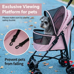 Qpets Foldable Pet Stroller for Small Dogs and Cats, Up to 7kg, Mesh Window and One-Step Fold