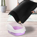 Qpets® Cat Litter Mat Litter Box Honeycomb Double Layer Tray Waterproof EVA Material Durable Washable Play Easy Clean Filter Any Sand Black 45 x 60CM 3PCS