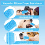 Qpets Dog Toothbrush for Dental Care featuring 4 Bristle Types and Soft Silicone Finger Sleeve