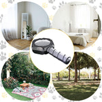 Qpets Cat Playpen for Indoor and Outdoor Use with 100cm Tunnel and 120cm Mesh Roof | Collapsible Ventilated Design