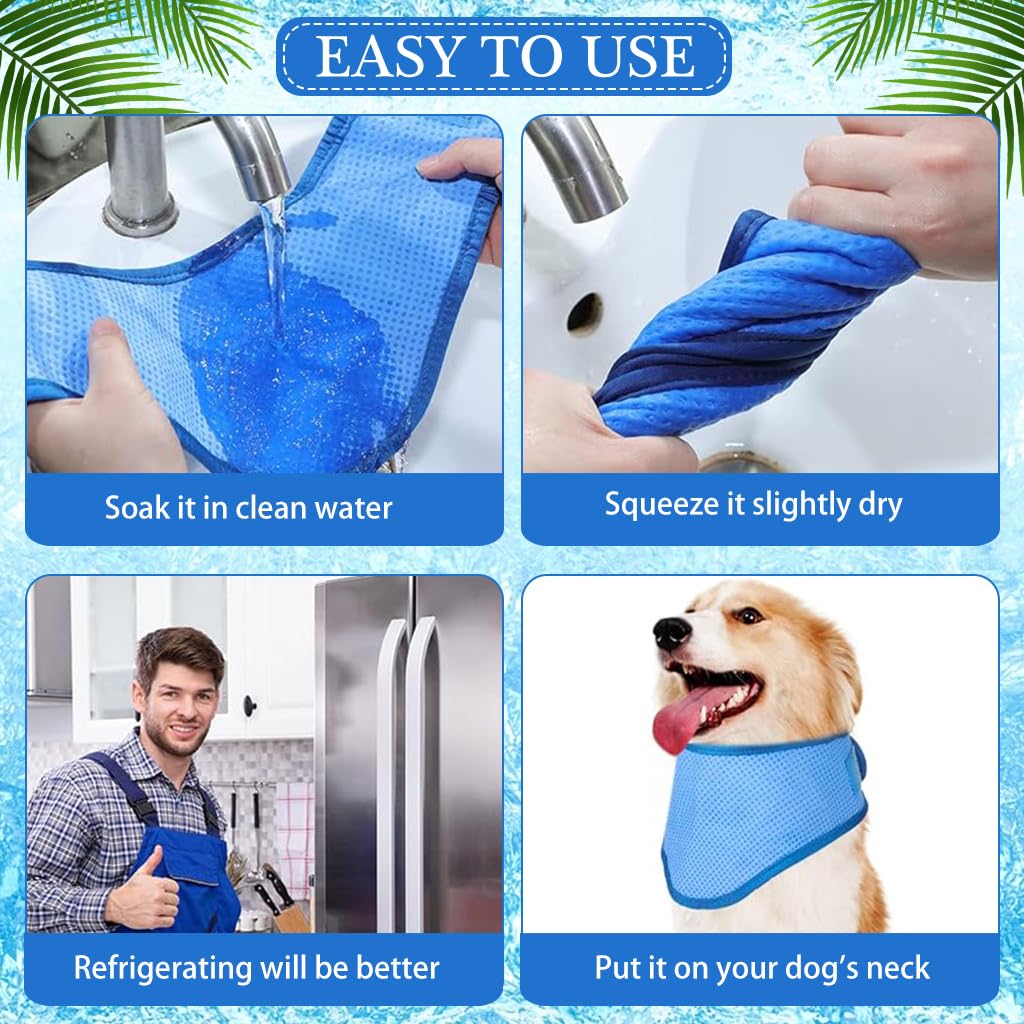 Qpets Cooling Collar for Dogs and Cats featuring Hook and Loop Closure 42–53CM | Keeps Pets Cool During Summer Walks