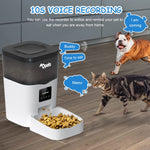 3L Wi-Fi Dog Cat Feeder Automatic, App Control-Enabled Smart Cat Food Dispenser with Portion Control & Timer Setting & Voice Reminder, Suit for Small and Medium Pet Dogs Feeder 1-10 Meals