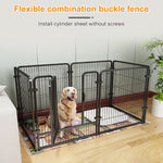 Qpets Dog Playpen for Indoor Use featuring 6 Panels 50x50cm with Door and Metal Grid Design