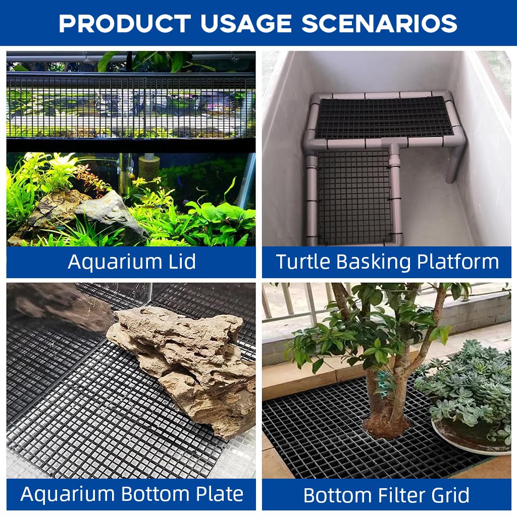 Qpets Fish Tank Dividers Kit for Aquariums with 4 Suction Cups and 30x30 cm Mesh PP Panels | Safe Separation for Fish Turtles and Lizards