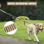 Qpets Bungee Dog Leash for Large Dogs with Dual Handles and 360° Swivel Clasp | 47–70 in Stretch