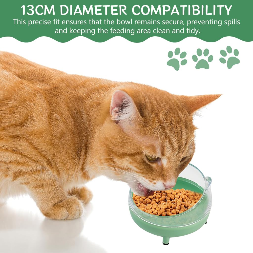 Qpets Cat Bowl for Cats and Dogs with 10° Tilted Stand & 13cm Diameter | PP Holder