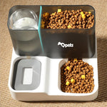 Qpets Automatic Food Feeder for Cats and Dogs with 3L Food Bin and Gravity Refilling | PP Material 3 PCS Set