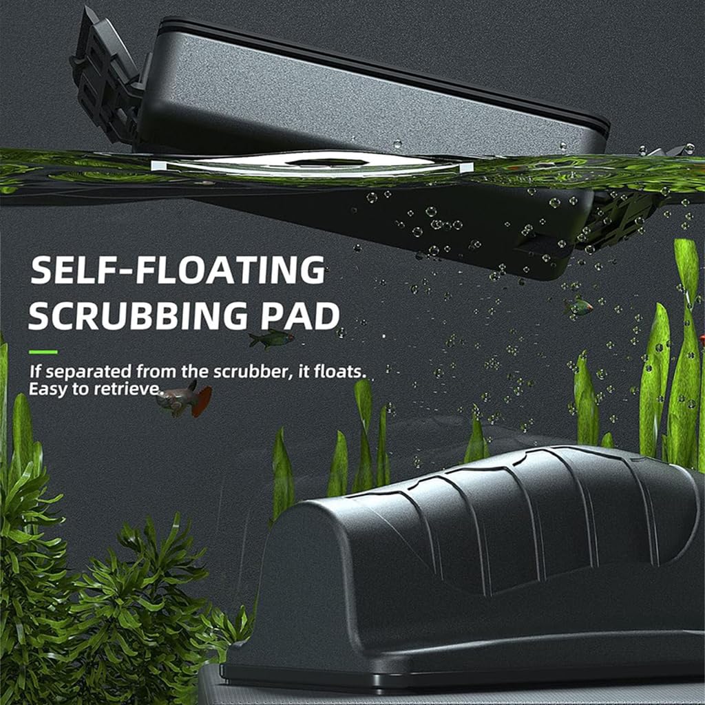 Qpets Magnetic Aquarium Fish Tank Cleaner Brush with Dual-Head Scraper and Strong Magnet | Compact 10.6×3.8×6.8 cm Algae Cleaning Tool
