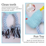 Qpets Pug Dog Soft Toy for Teething Puppies with Rope Legs and Corn Texture | Plush Squeaky Chew Toy