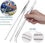 Qpets® 7 in 1 Aquarium Aquascaping Tools Kits Stainless Steel Plant Tweezers Scissors Scrapers for Tank Clean Fish Aquascape Sets 3 PCS