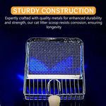 Qpets Cat Litter Scoop for Fast Cleaning with 2 Sifter Holes 3–10mm | Metal and Wooden Handle