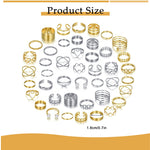 Qpets Stackable Rings Set for Women with Retro Knuckle and Boho Style 36pc in Gold and Silver | Fashion Jewellery Gift