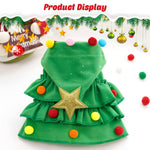 Qpets Cat Christmas Costume Set with Red Santa Hat and Scarf for Cats and Dogs | Adjustable Holiday Outfit