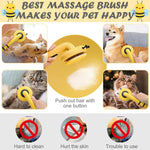 Qpets Grooming Brush for Dogs and Cats featuring 3.3 in Slicker Head with One Button Clean | Stainless Steel Bristles and Anti Slip Handle