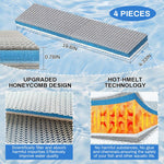 Qpets Aquarium Filtration Pads 50cm x 11cm with Honeycomb Surface and Reusable Polyester | 4-Pack for Clear Fish Tank Water