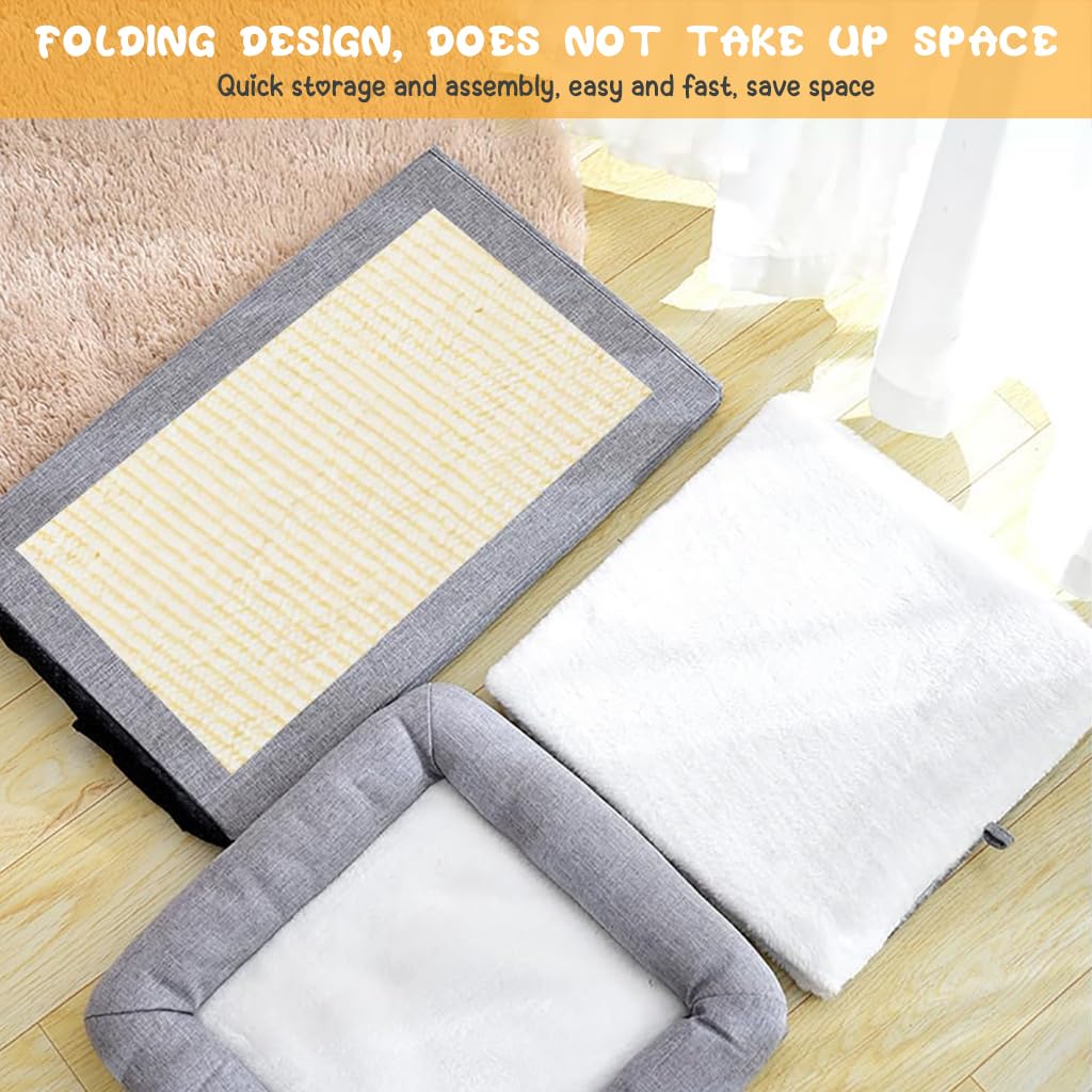 Qpets Cat House for Indoor Cats with 3-Layer Vertical Design and Scratch Board | 39x39x64 cm Cozy Cotton Bed