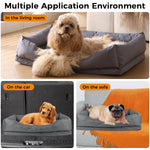 Qpets Dog Couch for Small and Medium Pets featuring Anti Slip Base and 210 Oxford Cloth Waterproof Cover 75x55x19cm