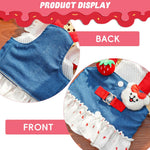 Qpets Dog Dress for Small Breeds featuring Ruffle Hem Skirt and Double D-Ring Leash | 45cm Chest