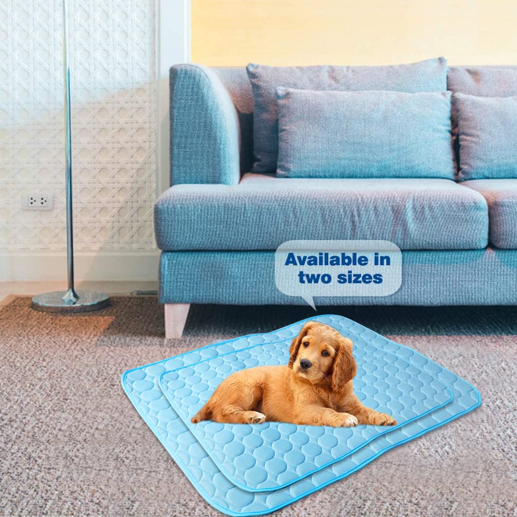 Qpets Cooling Mat for Pets with Ice Silk Fabric and Waterproof Bottom 75×60cm | Washable