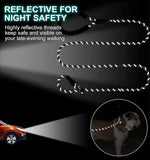 Qpets® Leash for Dogs Durable Light Reflecting Traction Round Rope Chain 5.5ft Handle Free Walking Braided Adjustable Training 3 PCS
