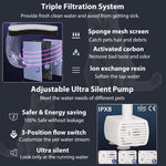Qpets Automatic Cat Water Fountain for Pets 1.8L with Faucet Mode and 3 Layer Filter System