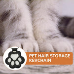 Qpets Pet Fur Storage Pocket Keychain with Clear Claw Window & Metal Clasp | Black PU Remembrance Gift