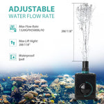 Qpets® 70W Submersible Water Pump Aquarium Water Pump for Water Changing 5000L/HSubmersible Water Pump with Bottom Suction Cups Submersible Water Pump for Fish Tank, Fountain