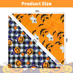 Qpets Halloween Dog Bandanas for Festive Parties with Pumpkin and Ghost Prints | 2Pack Adjustable Polyester Scarves for Small Medium Dogs