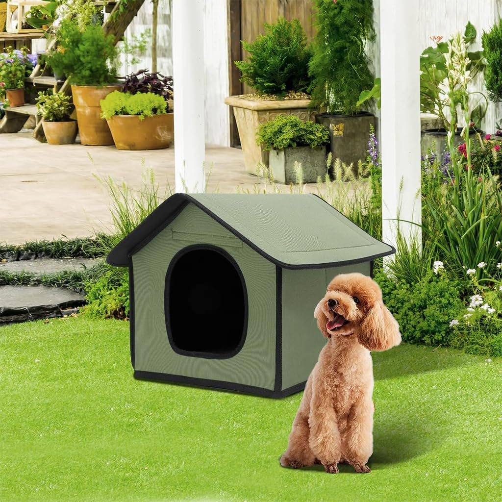 Dog House Outdoor Waterproof, Dog House for Medium dog, Stray Cats Dogs Shelter, Rainproof and Insulated Pets Tent, Folding Assemble Pet House, Removable Garden Bed Cage