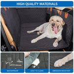 Qpets Dog Car Seat Cover for Backseat Protection with Waterproof Fabric and Hammock Design