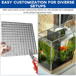 Qpets Fish Tank Dividers Kit for Aquariums with 4 Suction Cups and 30x30 cm Mesh PP Panels | Safe Separation for Fish Turtles and Lizards