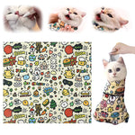 Qpets Cat Swaddle for Grooming and Owner Protection with Magic Snap Closure | 55cm x 55cm Soothing Anti Scratch Wrap