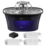 Qpets Cat Water Fountain with 1.5L Transparent Tank & Automatic Filtration | Ultra Quiet 30dB Design