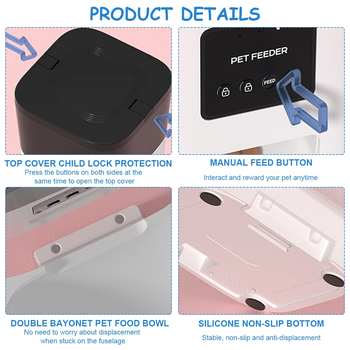 Qpets Automatic Pet Feeder with WiFi App Control and Dual Power | 3L BPA-Free Food Dispenser