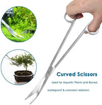 Qpets® 7 in 1 Aquarium Aquascaping Tools Kits Stainless Steel Plant Tweezers Scissors Scrapers for Tank Clean Fish Aquascape Sets 3 PCS