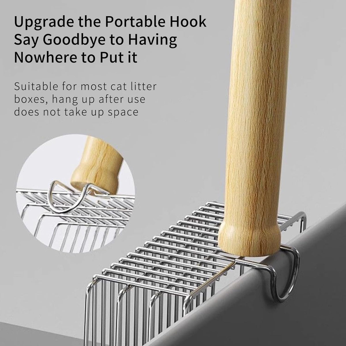 Qpets Cat Litter Scoop for Easy Cleanup with 14cm Ergonomic Handle and Metal Sifter | 2PCS