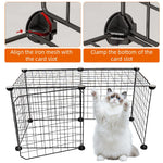 Qpets DIY Assembly Dog House with 7 Wire Panels and Door Panel for Indoor Pets | Metal Cage Kit 37×37 cm