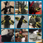 Qpets Bat Wing Costume for Cats and Puppies with Adjustable Hoop Loop | 42cm Black Felt Wings for Halloween Party