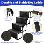 Qpets Foldable Dog Stairs for Car Trunk with Stainless Steel Frame and Non Slip Oxford Fabric