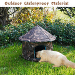 Qpets Pet Hut House for Indoor and Outdoor Use with Detachable Roof and 45x41 cm Space | Waterproof Oxford Cloth for Cats and Dogs