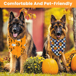 Qpets Halloween Dog Bandanas for Festive Parties with Pumpkin and Ghost Prints | 2Pack Adjustable Polyester Scarves for Small Medium Dogs